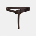 Ceinture à Nouer Cuir Souple Véritable Marron Foncé Taille Haute Femme