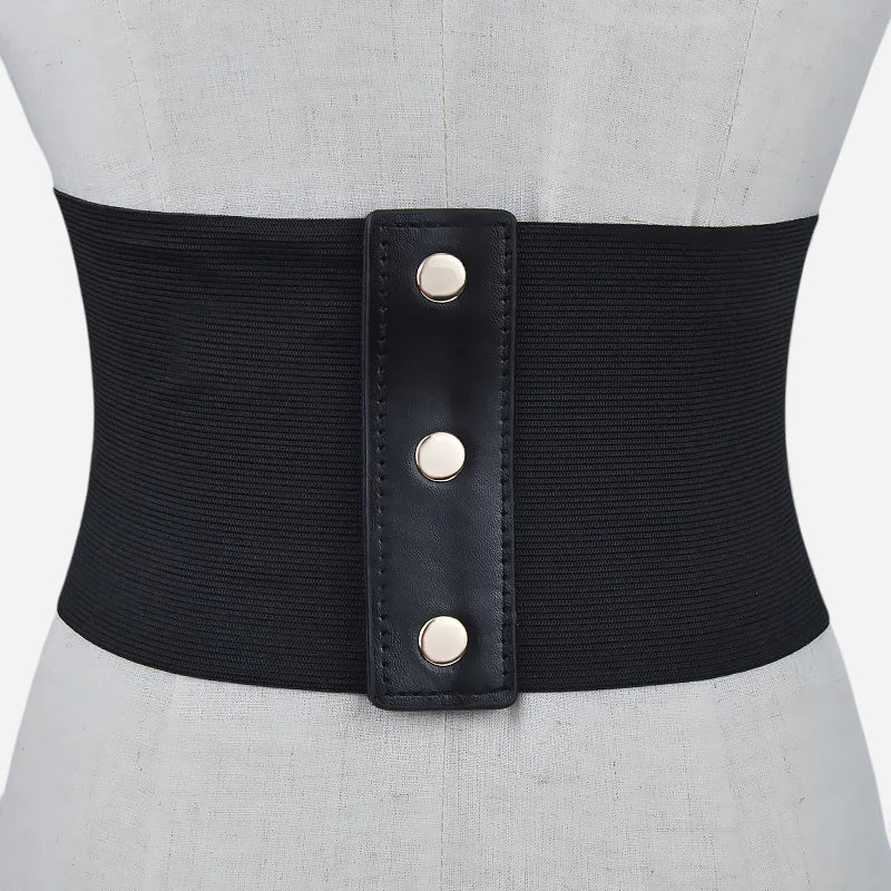 Ceinture Corset Cuir Noir