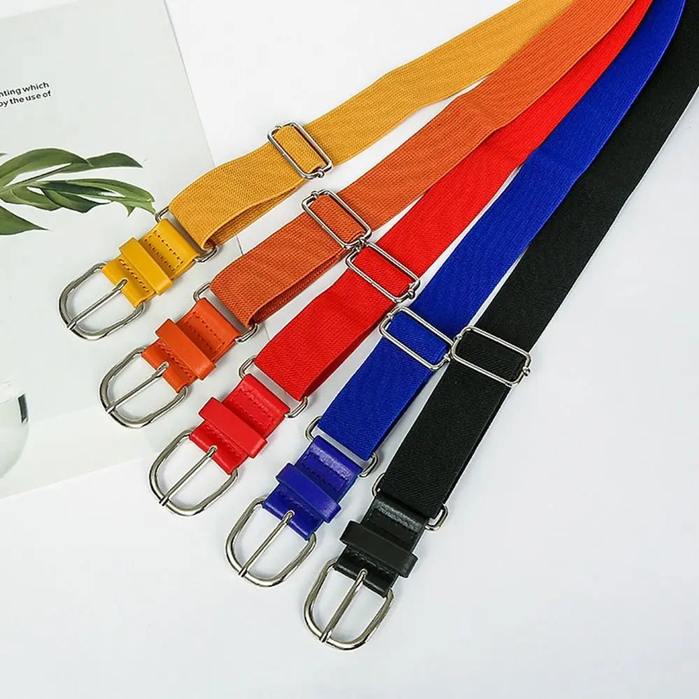 Ceinture Enfant Fille et Garçon Elastique Scratch Boucle Argenté - Ajustable