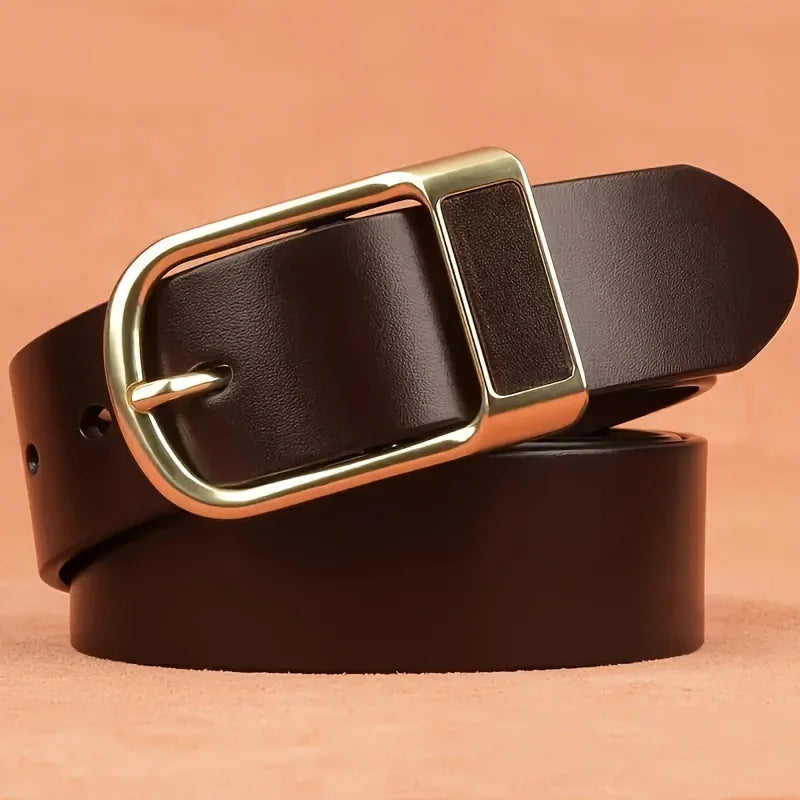 Ceinture Cuir Homme Boucle Dorée
