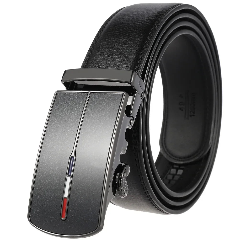 Ceinture Cuir Noir Automatique Drapeau Français Homme