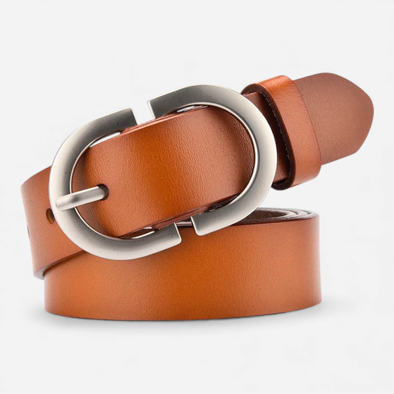 Ceinture Cuir Camel Femme