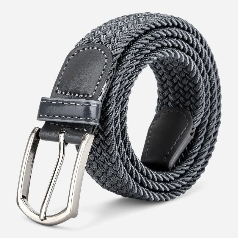 Ceinture Tissu Tressé Grise Unisexe