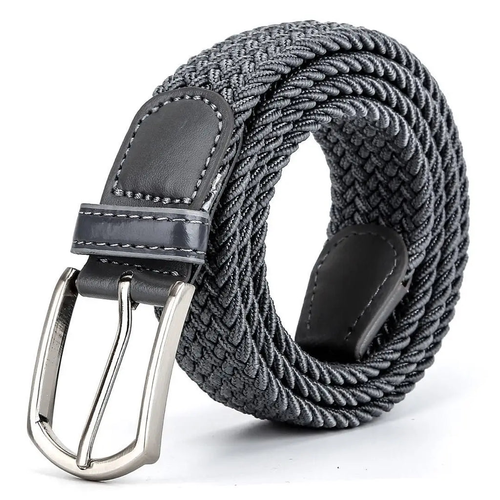 Ceinture Tissu Tressé Grise Unisexe