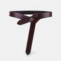 Ceinture Cuir Véritable Bordeaux à Nouer Robe Femme