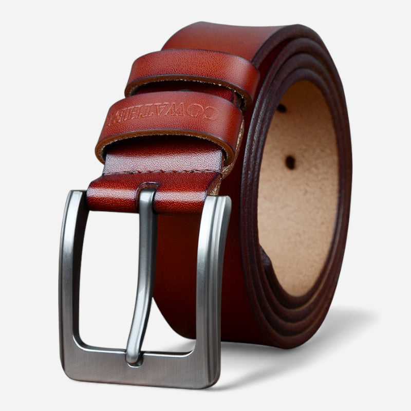 Ceinture En Cuir Marron Unisexe
