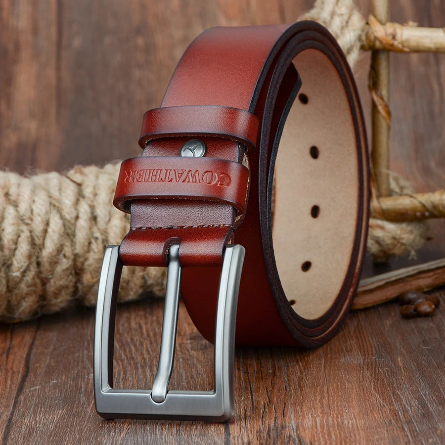 Ceinture En Cuir Marron Homme