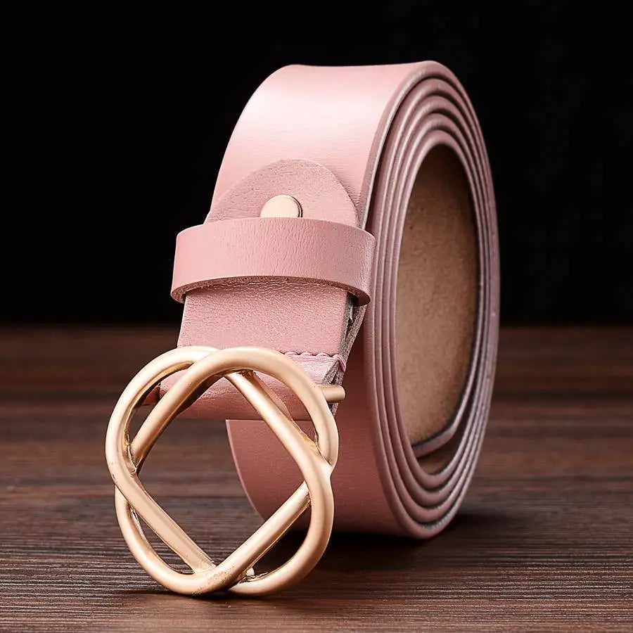 Ceinture Cuir Rose Femme