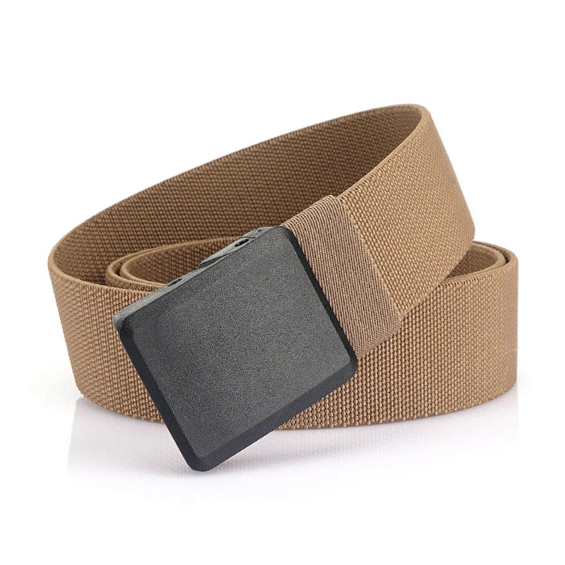 Ceinture En Toile Tactique Marron Clair Boucle Automatique