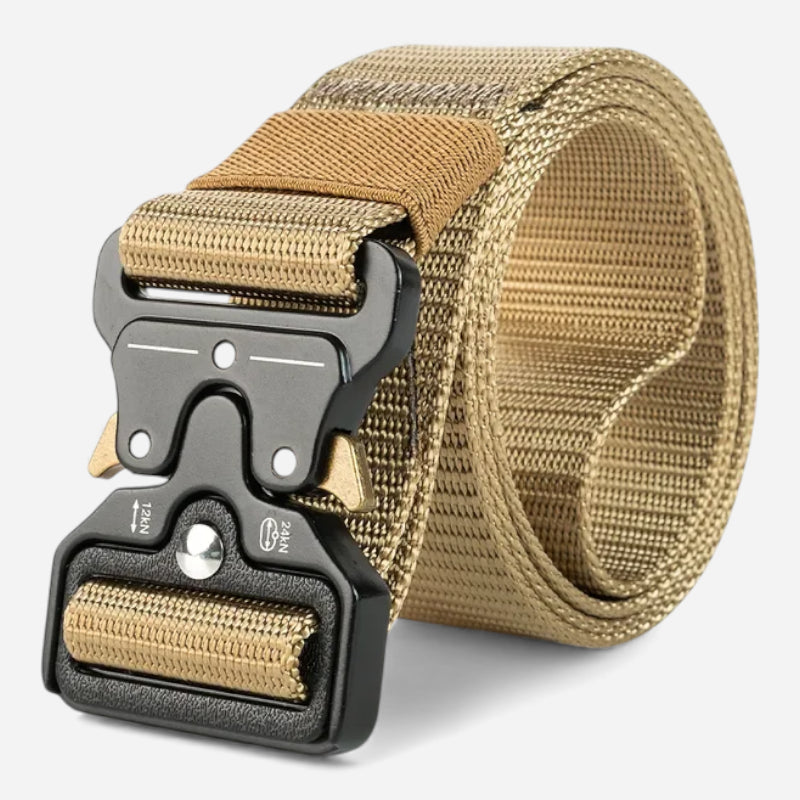 Ceinture Tissu Tactique Elastique Militaire Beige