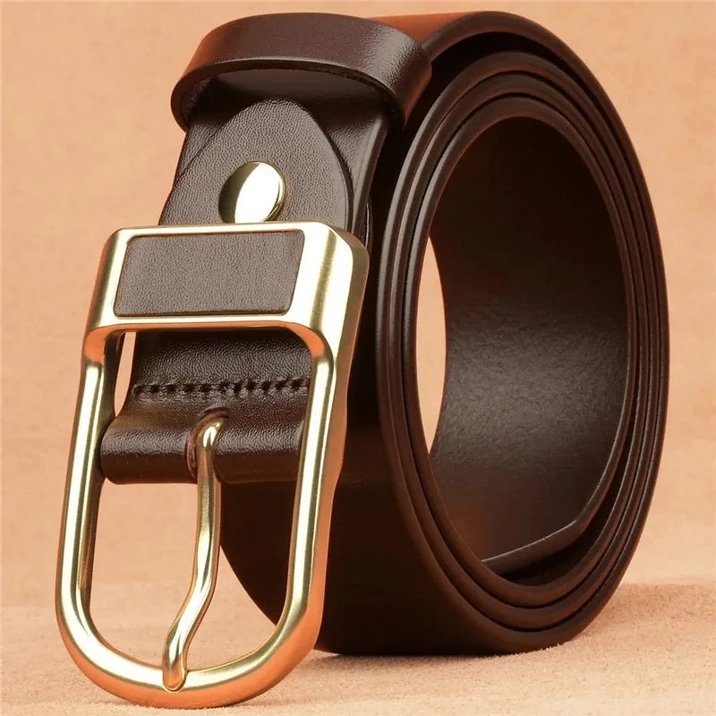 Ceinture Cuir Homme Boucle Dorée