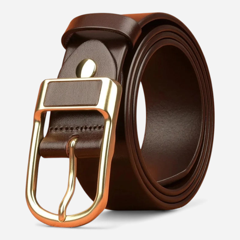 Ceinture Cuir Homme Boucle Dorée