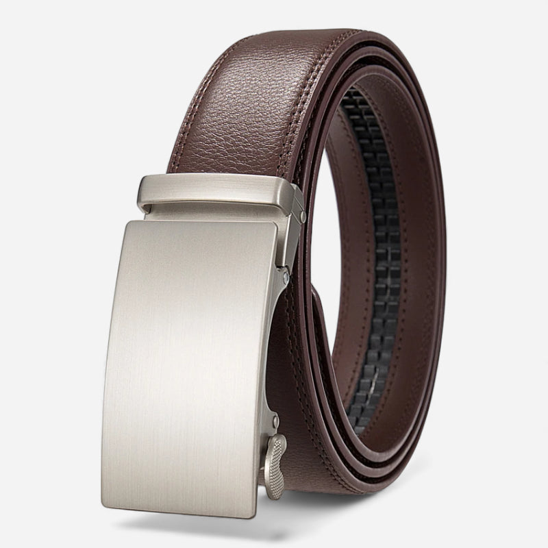 Ceinture Automatique Cuir Marron Foncé Homme