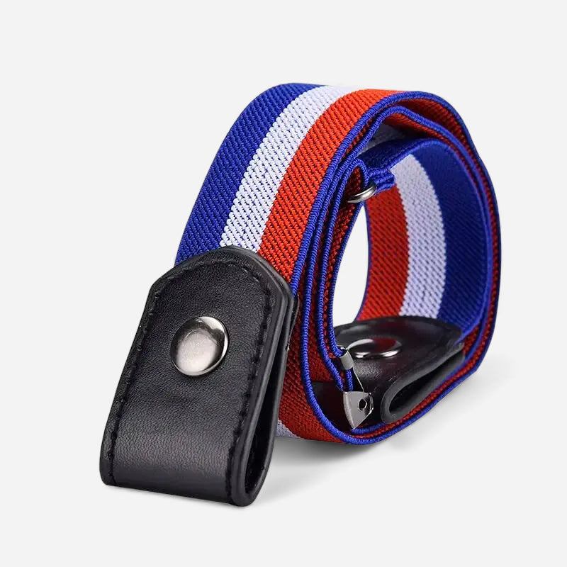 Ceinture Sans Boucle Elastique Bleu Blanc Rouge Femme et Homme