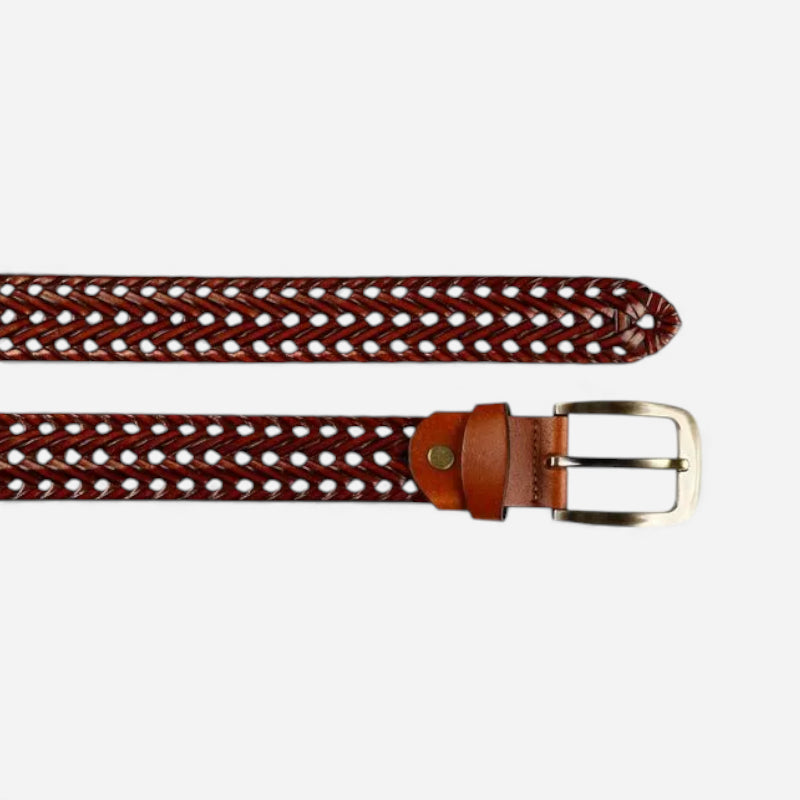 Ceinture Cuir Tressée Marron